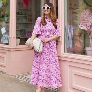 Tuckernuck Floral Pink Midi Dress